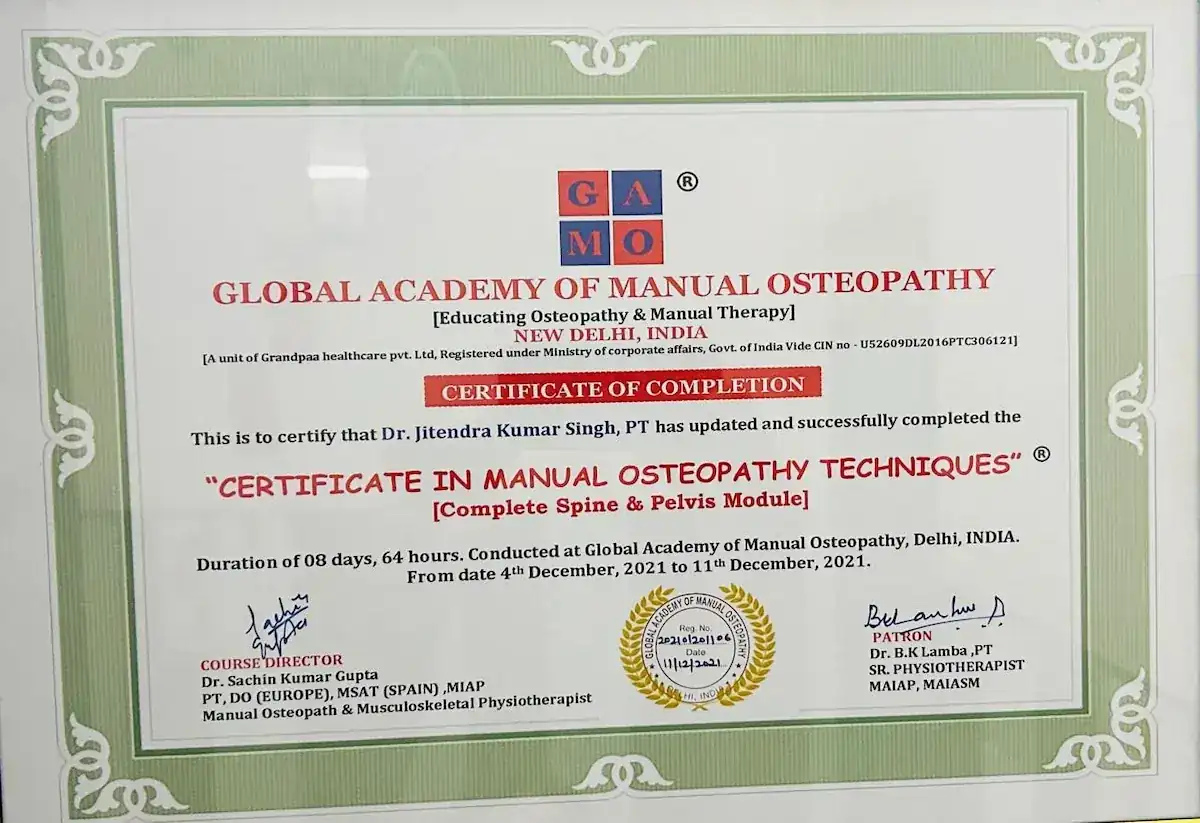 Dr. Jitendra Kumar Singh qualification certificate 2