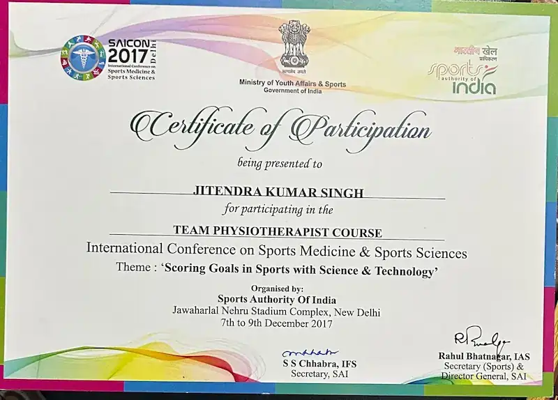 Dr. Jitendra Kumar Singh professional certificate 12