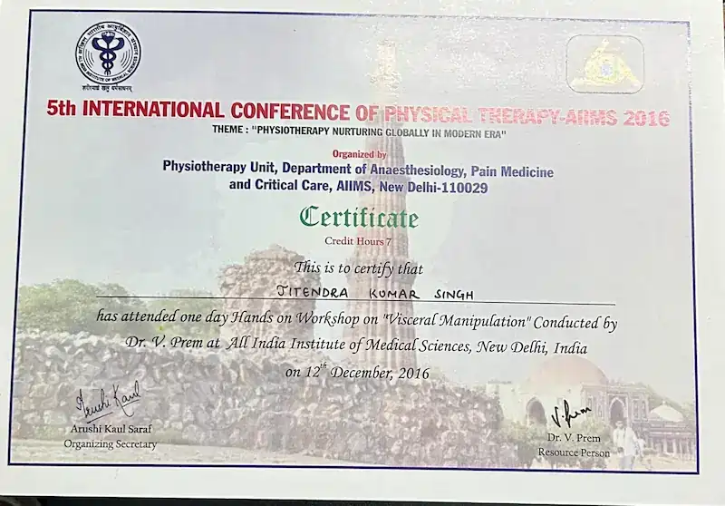 Dr. Jitendra Kumar Singh professional certificate 13