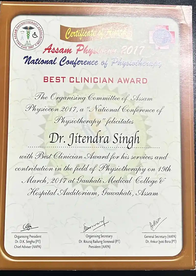 Dr. Jitendra Kumar Singh professional certificate 2