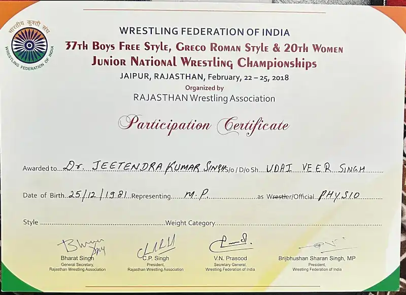 Dr. Jitendra Kumar Singh professional certificate 7