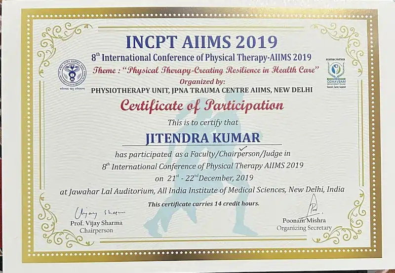 Dr. Jitendra Kumar Singh professional certificate 8